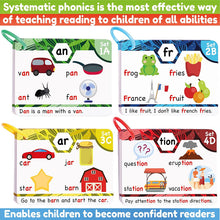 Load image into Gallery viewer, Phonics Flash Cards - Learn to Read in 20 Stages - Digraphs CVC Blends Long Vowel Sounds