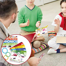 Load image into Gallery viewer, Phonics Flash Cards - Learn to Read in 20 Stages - Digraphs CVC Blends Long Vowel Sounds