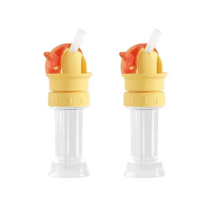 Reusable children beverage water bottle straw lid