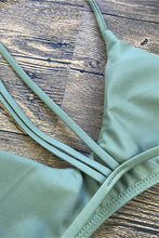 Load image into Gallery viewer, Olive Strappy Triangle Brazilian Bikini Swimsuit - Two Piece Set.bi