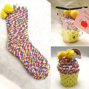 (🎅EARLY CHRISTMAS 50% OFF ) Winter Fuzzy "Cupcakes" Socks WIth Gift Box