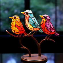 Load image into Gallery viewer, Birds on Branches Stained Glass Ornaments