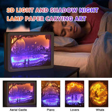 Load image into Gallery viewer, 3D Light and Shadow Night Lamp Paper Carving Art