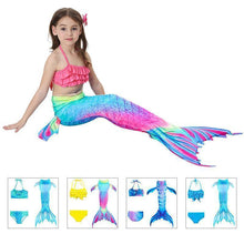 Load image into Gallery viewer, Girls Mermaid Tail Kids Swimsuit Bikini Set