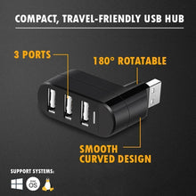 Load image into Gallery viewer, Mini Rotatable 3-Port USB Hub