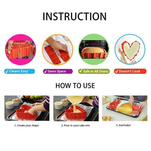 DIY Nonstick Silicone Cake Mold Kitchen Baking Mould Tools