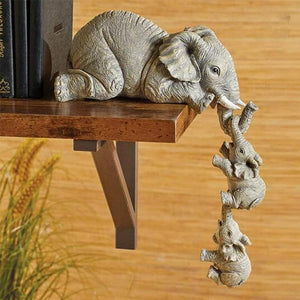 Elephant sitter hand-painted figurines