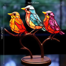 Load image into Gallery viewer, Birds on Branches Stained Glass Ornaments