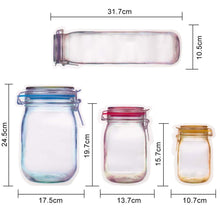 Load image into Gallery viewer, Jar Zipper Bags, set of 5