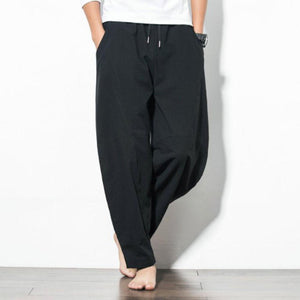 Men's Summer Casual Cotton Baggy Harem Pants