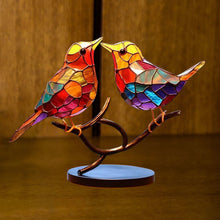 Load image into Gallery viewer, Birds on Branches Stained Glass Ornaments