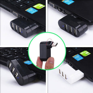 Mini Rotatable 3-Port USB Hub