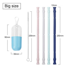 Load image into Gallery viewer, Silicone Straw Drinking Reusable,4PCS