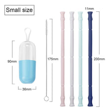 Load image into Gallery viewer, Silicone Straw Drinking Reusable,4PCS