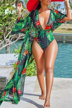 Load image into Gallery viewer, Printed One PC Swimwear&amp;Cover Up