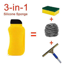 Load image into Gallery viewer, 3-in-1 Silicone Cleaning Brush Scrub，Scrape &amp; Squeegee