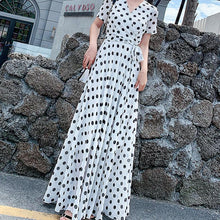 Load image into Gallery viewer, Belted Polka Dot Maxi Dress