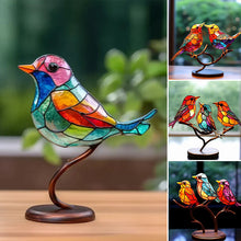 Load image into Gallery viewer, Birds on Branches Stained Glass Ornaments