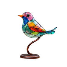 Load image into Gallery viewer, Birds on Branches Stained Glass Ornaments