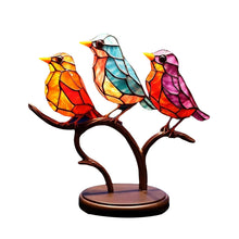 Load image into Gallery viewer, Birds on Branches Stained Glass Ornaments